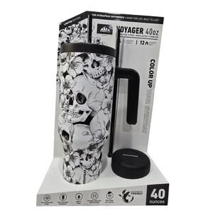 NIP Hydrapeak Voyager 40 oz Stainless Steel Tumbler – Skull & Flowers Limited Ed